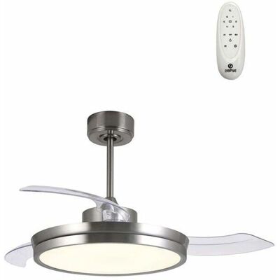 Cristal Record Areca Níquel Ventilador de Techo LED DC - Ventilador de Techo Cristal Record Areca Níquel Ventilador de Techo LED DC - Ventilador de Techo