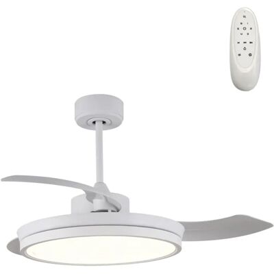 Ventilador de techo WONDERLAMP Brando con luz LED y aspas retráctiles Ventilador de techo WONDERLAMP Brando con luz LED y aspas retráctiles