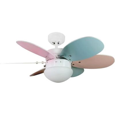 WONDERLAMP Ventilateur de plafond avec lumière - Lames réversibles, E27, 76cm WONDERLAMP Ventilateur de plafond avec lumière - Lames réversibles, E27, 76cm