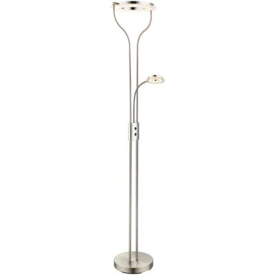 Lámpara de pie Garona Níquel Cristal Record - LED 20W+5W Lámpara de pie Garona Níquel Cristal Record - LED 20W+5W