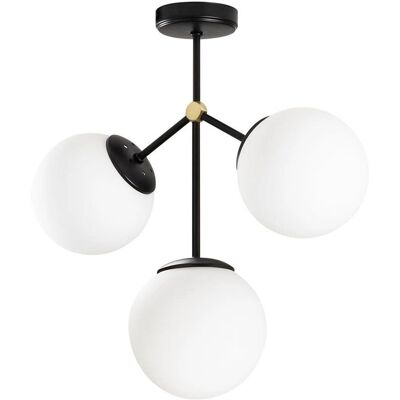 Wonderlamp Plafond Noir Or 3 Globes - Éclairage Nordique - Publicité Wonderlamp Plafond Noir Or 3 Globes - Éclairage Nordique - Publicité