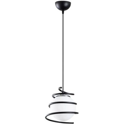 Wonderlamp Lámpara de Techo Galene - Estructura en espiral y esfera blanca Wonderlamp Lámpara de Techo Galene - Estructura en espiral y esfera blanca