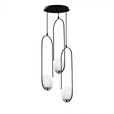 Wonderlamp Suspension ovale noire 3 lumières - Lampe suspendue - Publicité Wonderlamp Suspension ovale noire 3 lumières - Lampe suspendue - Publicité