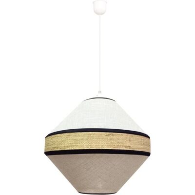 Wonderlamp Suspension Artisanale - Blanc et Marron - Lampe de Plafond - Publicité Wonderlamp Suspension Artisanale - Blanc et Marron - Lampe de Plafond - Publicité