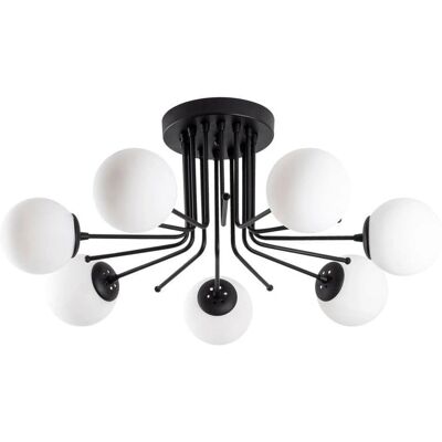 Cristal Record Lighting Modell 12 Deco - 7-Licht Schwarze Deckenlampe Cristal Record Lighting Modell 12 Deco - 7-Licht Schwarze Deckenlampe