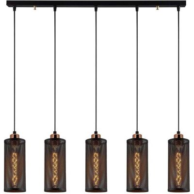 Cristal Record Lighting 13 Deco Lámpara Colgante Negra con 5 Luces - Luz de Techo Ajustable Cristal Record Lighting 13 Deco Lámpara Colgante Negra con 5 Luces - Luz de Techo Ajustable