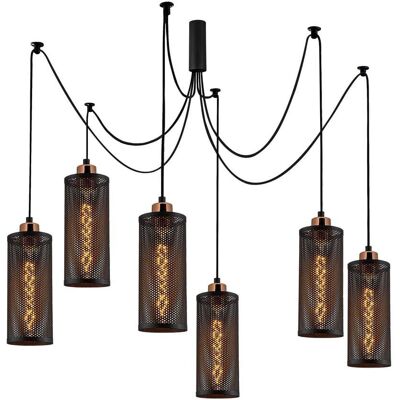 Cristal Record Lighting 13 Deco Lámpara de techo colgante 6 luces negra - Lámpara de techo Cristal Record Lighting 13 Deco Lámpara de techo colgante 6 luces negra - Lámpara de techo