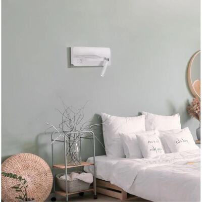 Cristalrecord Lámpara de pared con cargador inalámbrico - Luz LED de lectura y ambiente Cristalrecord Lámpara de pared con cargador inalámbrico - Luz LED de lectura y ambiente