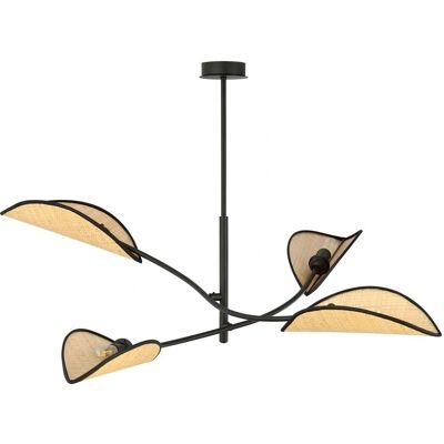 Wonderlamp Lámpara de techo negra con hojas 4 luces Wonderlamp Lámpara de techo negra con hojas 4 luces