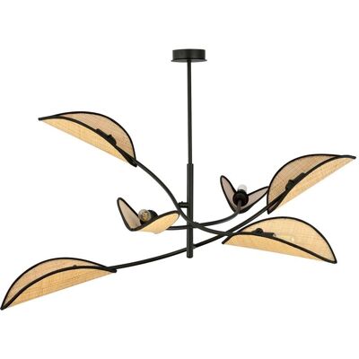 Wonderlamp Suspension en rotin noir - Style naturel - Publicité Wonderlamp Suspension en rotin noir - Style naturel - Publicité