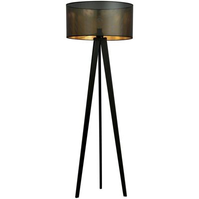 Wonderlamp - Martin - Bois - Noir-Or - Lampadaire - Publicité Wonderlamp - Martin - Bois - Noir-Or - Lampadaire - Publicité
