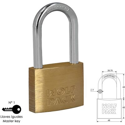 Wolfpack Modèle 3101210 Cadenas en Laiton - Sûreté Robuste Wolfpack Modèle 3101210 Cadenas en Laiton - Sûreté Robuste