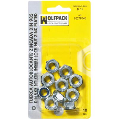 Nakrętka Wolfpack M10 Cynkowa - DIN985, 10 sztuk Nakrętka Wolfpack M10 Cynkowa - DIN985, 10 sztuk