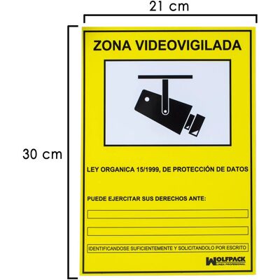 Panneau Zone CCTV - Extérieur 30x21cm Panneau Zone CCTV - Extérieur 30x21cm