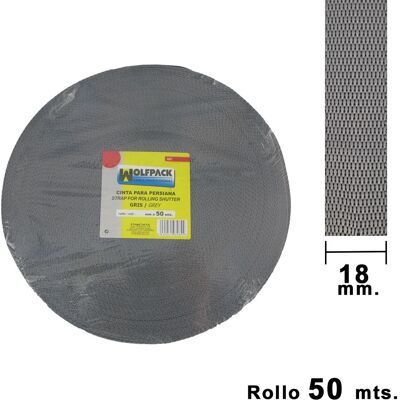 Acessório para persiana Wolfpack em polipropileno - 18mm - Rolo de 50m - Cinza Acessório para persiana Wolfpack em polipropileno - 18mm - Rolo de 50m - Cinza