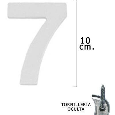 SmartGroup WOLFPACK LINEA PROFESIONAL - Numéro 7 Plaque métallique - Argenté Mat - 10cm - Sigle numérique SmartGroup WOLFPACK LINEA PROFESIONAL - Numéro 7 Plaque métallique - Argenté Mat - 10cm - Sigle numérique