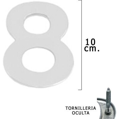 SmartGroup WOLFPACK LINEA PROFESIONAL - Numéro Métal Argenté Mat 10cm - Vis Cachées SmartGroup WOLFPACK LINEA PROFESIONAL - Numéro Métal Argenté Mat 10cm - Vis Cachées