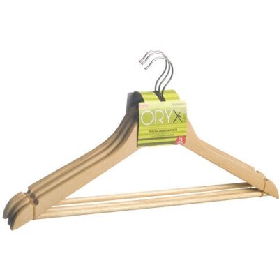 Oryx Holzkleiderbügel - 450mm - Pack 3 Oryx Holzkleiderbügel - 450mm - Pack 3