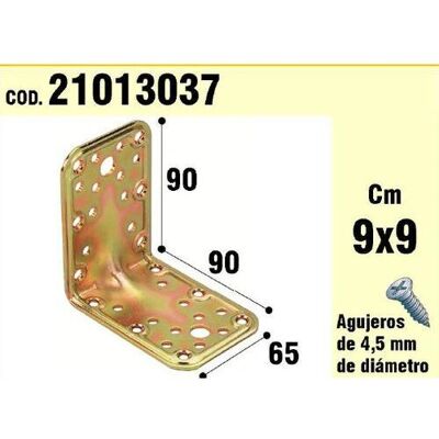 WOLFPACK Modèle 21013037 - Support d'angle en métal pour bois - 65x90x90 mm - 2,5 mm d'épaisseur WOLFPACK Modèle 21013037 - Support d'angle en métal pour bois - 65x90x90 mm - 2,5 mm d'épaisseur