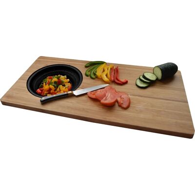 Jocca Snijplank met zeef - Bamboe, 58x29x1.8cm - Keukengereedschap Jocca Snijplank met zeef - Bamboe, 58x29x1.8cm - Keukengereedschap