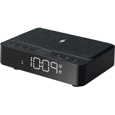 Aiwa CR-30BK Wecker - Kabelloses Laden, FM Radio, LED-Anzeige Aiwa CR-30BK Wecker - Kabelloses Laden, FM Radio, LED-Anzeige