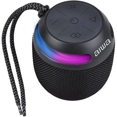 Aiwa Bst-100Bk Tragbarer Bluetooth-Lautsprecher - Wasserdicht, 5W Aiwa Bst-100Bk Tragbarer Bluetooth-Lautsprecher - Wasserdicht, 5W
