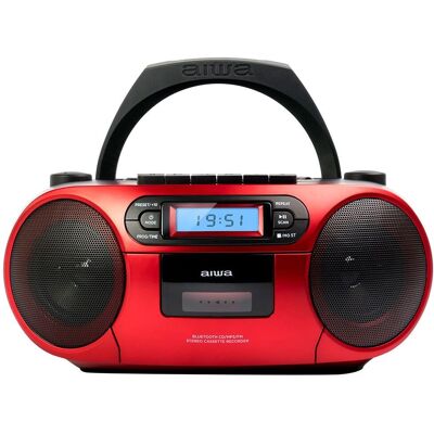 Aiwa BBTC-550RD Tragbares Bluetooth CD USB Kassett-Radio - Tragbares Stereo-Radio Aiwa BBTC-550RD Tragbares Bluetooth CD USB Kassett-Radio - Tragbares Stereo-Radio