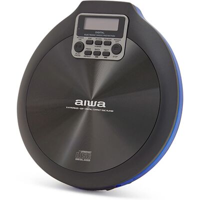 Reprodutor de CD portátil AIWA PCD-810BL - Antishock, MP3, Preto, Azul Reprodutor de CD portátil AIWA PCD-810BL - Antishock, MP3, Preto, Azul