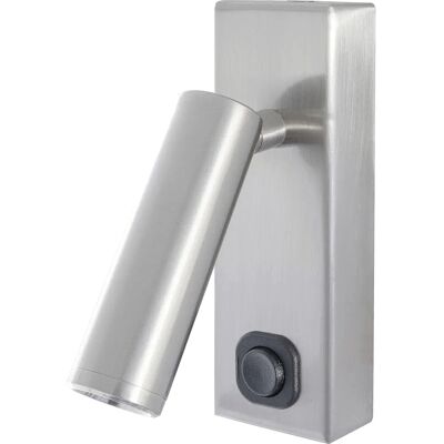 Exo Lighting - Lámpara de Pared Toscana, 3W, Níquel Satinado, Ajustable 90/180° - Lámpara de Pared Exo Lighting - Lámpara de Pared Toscana, 3W, Níquel Satinado, Ajustable 90/180° - Lámpara de Pared