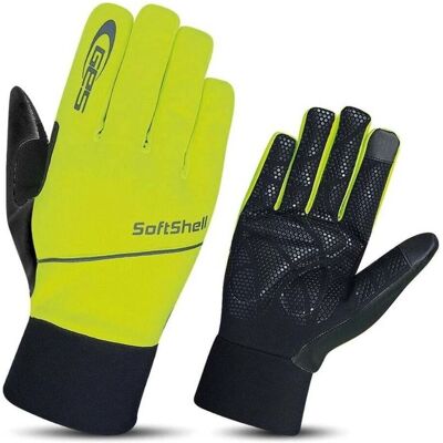 Gants Longs de Cyclisme GES Softshell Jaune - Gants - Publicité Gants Longs de Cyclisme GES Softshell Jaune - Gants - Publicité