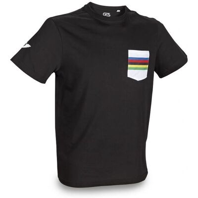 GES L Schwarzes Regenbogen-T-Shirt - Casual Baumwolle GES L Schwarzes Regenbogen-T-Shirt - Casual Baumwolle