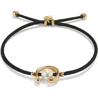 Uno de 50 18 Karat vergoldetes Ser Diferente Schwarzes Armband - Pulsera Uno de 50 18 Karat vergoldetes Ser Diferente Schwarzes Armband - Pulsera