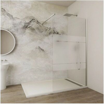 GME - Pannello doccia fisso in vetro Frost 8mm - 118x195 + Braccio di supporto GME - Pannello doccia fisso in vetro Frost 8mm - 118x195 + Braccio di supporto