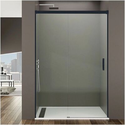 GME Box Doccia - Nero 150-155cm - Reversibile, Vetro Temperato, Moderno GME Box Doccia - Nero 150-155cm - Reversibile, Vetro Temperato, Moderno