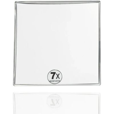 Espejo de Pared Aumento 7x Plateado Compacto Baño Espejo de Pared Aumento 7x Plateado Compacto Baño
