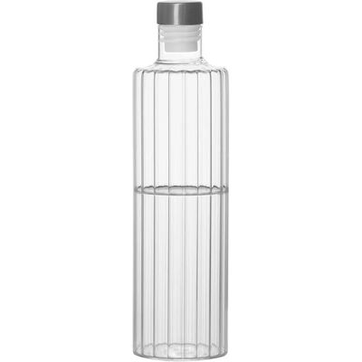 Andrea MS73204 - Bouteille en cristal et acier à rayures - Publicité Andrea MS73204 - Bouteille en cristal et acier à rayures - Publicité