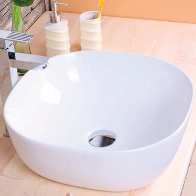 Lavabo quadrato da appoggio Palermo bianco SANYCCES Lavabo quadrato da appoggio Palermo bianco SANYCCES
