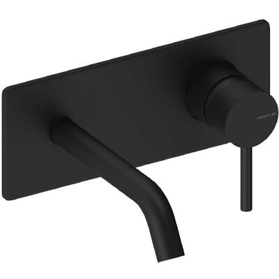 SANYCCES Grifo monomando mural con placa LOOP - 14/18 cm - latón macizo - PVD anti huellas - Faucet SANYCCES Grifo monomando mural con placa LOOP - 14/18 cm - latón macizo - PVD anti huellas - Faucet