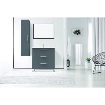ONDEE - PALLAS - 80cm - Melamina gris - Mueble de baño ONDEE - PALLAS - 80cm - Melamina gris - Mueble de baño