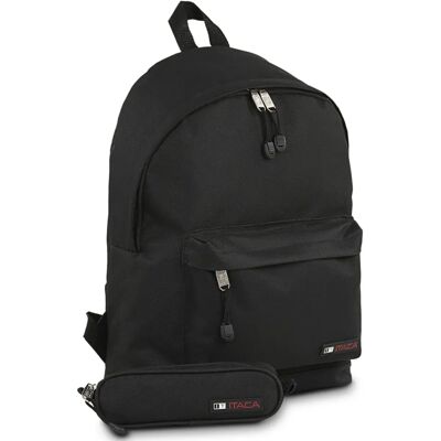 Sac à dos noir ITACA avec sac de transport Sac à dos noir ITACA avec sac de transport