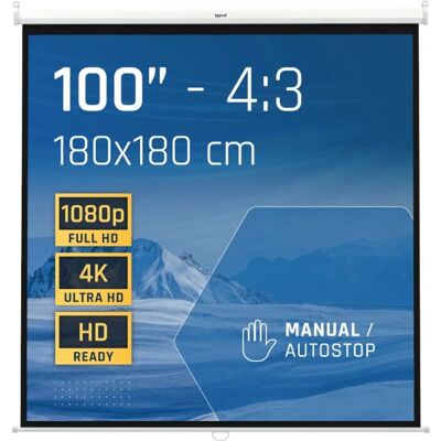 iggual PSIMS180 180x180cm Projektionsschirm - 1:1, 4:3, 16:9 iggual PSIMS180 180x180cm Projektionsschirm - 1:1, 4:3, 16:9