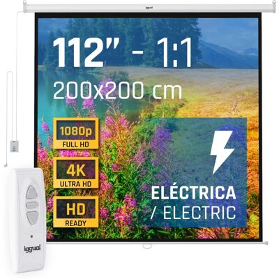 Pantalla de pared eléctrica iggual 200x200cm - Pantalla de proyección Pantalla de pared eléctrica iggual 200x200cm - Pantalla de proyección
