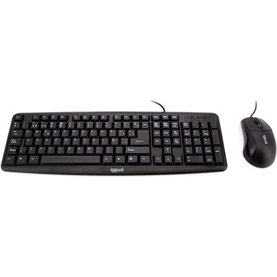 iggual COM-CK-BASIC Teclado e Mouse - Preto - QWERTY - Universal iggual COM-CK-BASIC Teclado e Mouse - Preto - QWERTY - Universal