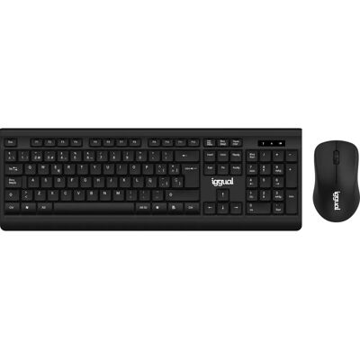 Teclado e Mouse sem fio Iggual IGG317600 - Preto - Escritório RF Teclado e Mouse sem fio Iggual IGG317600 - Preto - Escritório RF