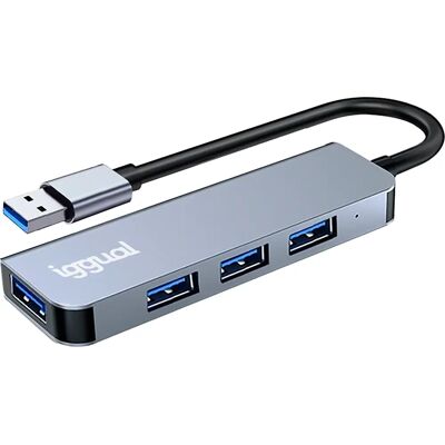 iggual IGG319246 USB-Hub - 4-Port USB 3.0 - Schwarz iggual IGG319246 USB-Hub - 4-Port USB 3.0 - Schwarz