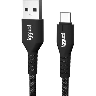 iggual IGG320006 Cable USB-A a USB-C - Negro - 1,8 m iggual IGG320006 Cable USB-A a USB-C - Negro - 1,8 m