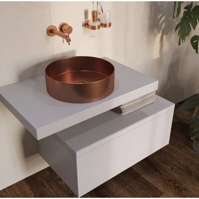 Swiss Aqua Technologies - Lavabo independiente en oro rosa 38x38x11cm - Estilo minimalista moderno Swiss Aqua Technologies - Lavabo independiente en oro rosa 38x38x11cm - Estilo minimalista moderno