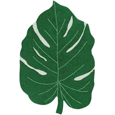 Lorena Canals Monstera Blad Vaskbar Teppe - Grønn - 120x180cm Lorena Canals Monstera Blad Vaskbar Teppe - Grønn - 120x180cm
