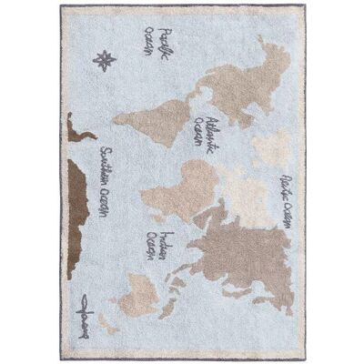 Lorena Canals Vintage Map Barnematte - Økologisk Bomull, 140x200cm Lorena Canals Vintage Map Barnematte - Økologisk Bomull, 140x200cm