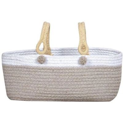 Panier de rangement en coton fait main Lorena Canals avec poignées détachables Panier de rangement en coton fait main Lorena Canals avec poignées détachables